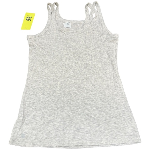 L (10/12) - Girls Ribbed Gray Tank Top - ALL IN MOTION Grey NEW - Picture 2 of 4